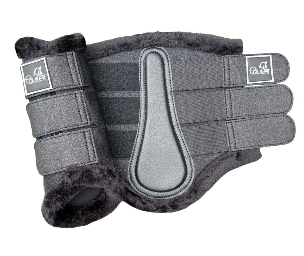 Airflow Black Glitter Mesh Brushing Boots with Faux Fur