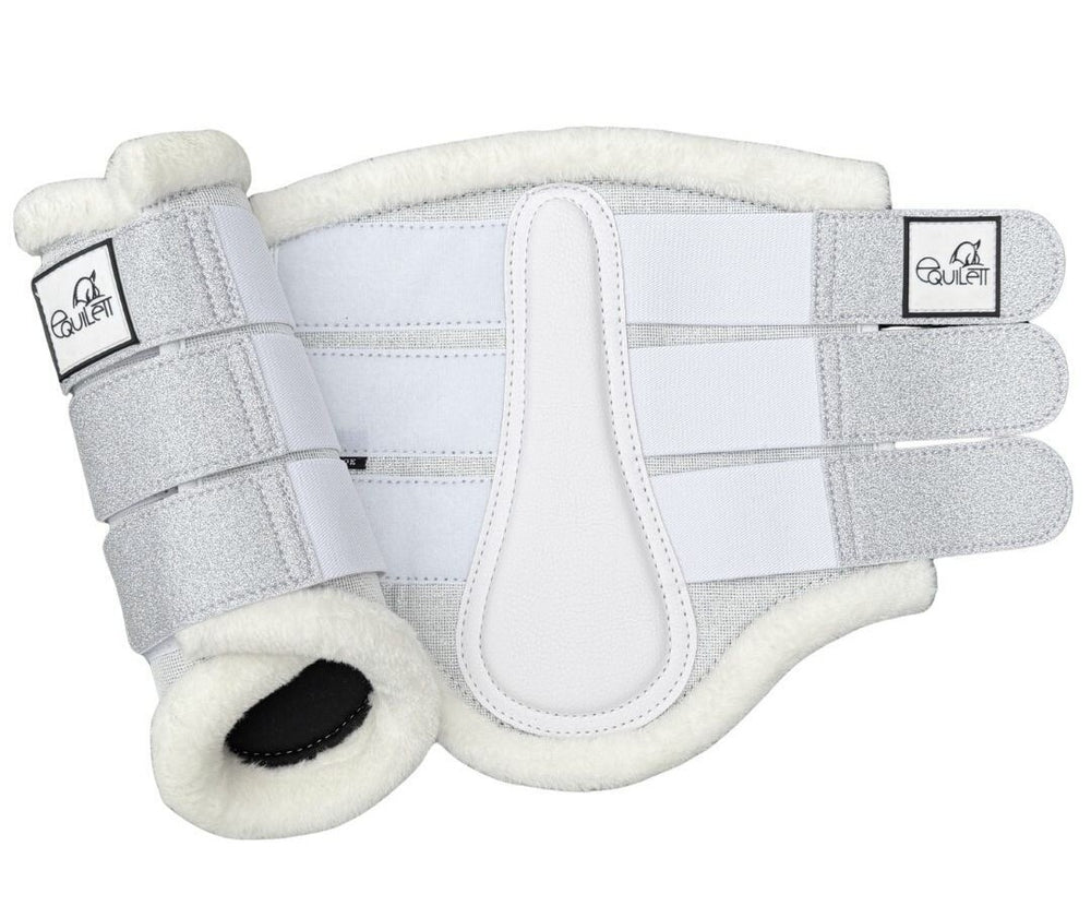 Airflow White Glitter Mesh Brushing Boots with Faux Fur