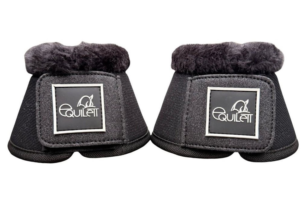 Black Glitter Mesh Bell Boots