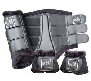 Airflow Black Mesh Faux Fur Brushing Boot Set