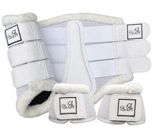 Airflow White Mesh Faux Fur Brushing Boot Set