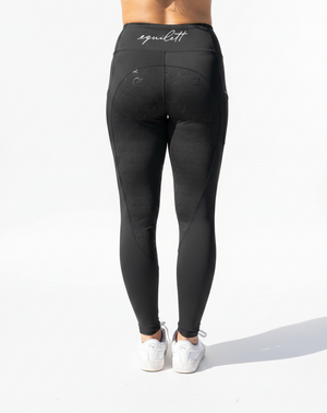 Black Equilett Leggings Rear - White Studio Background