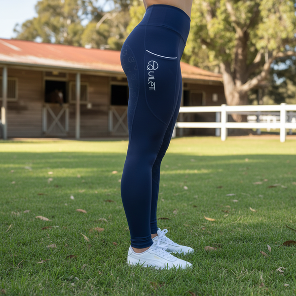 Equilett Navy Leggings – Outdoor Equestrian Setting