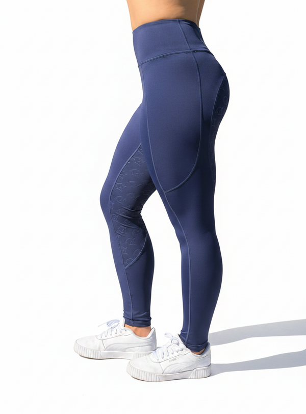 Navy Leggings - White Studio Background